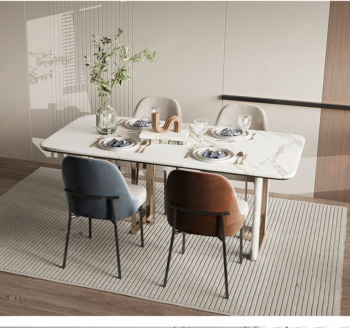 餐桌椅SU模型下载-1