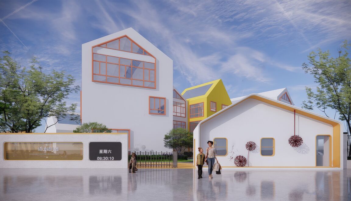 幼儿园建筑SU模型下载-1