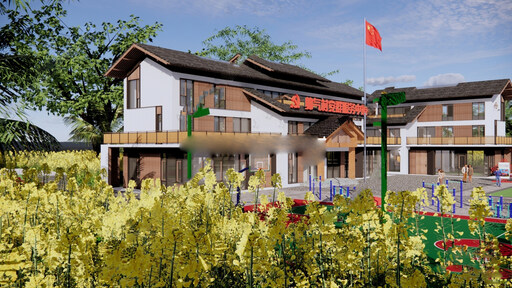 村委会办公楼SU模型下载-2