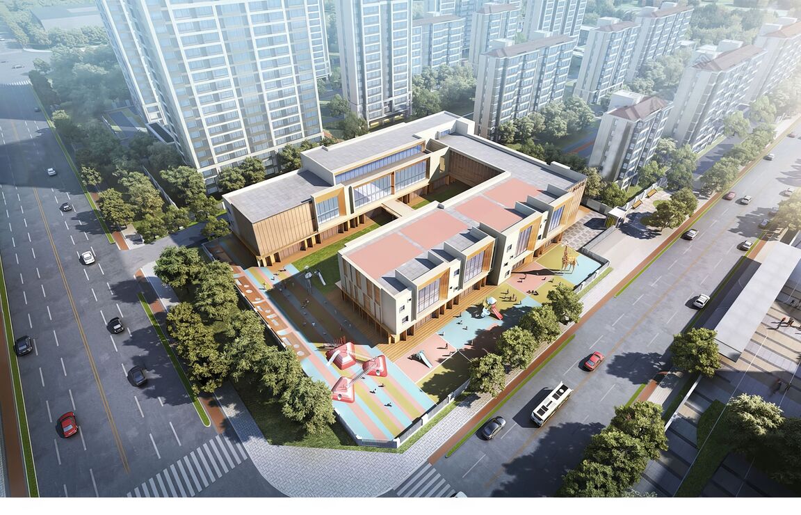 幼儿园建筑SU模型下载-1