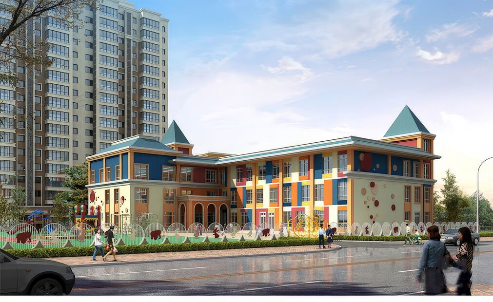 幼儿园建筑SU模型下载-1