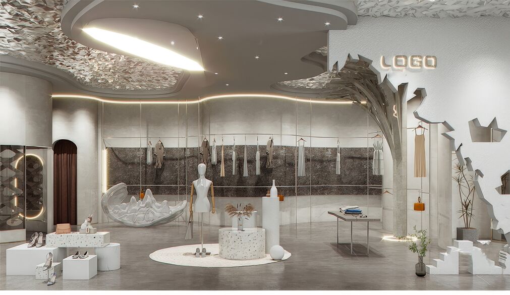 服装店SU模型下载-1