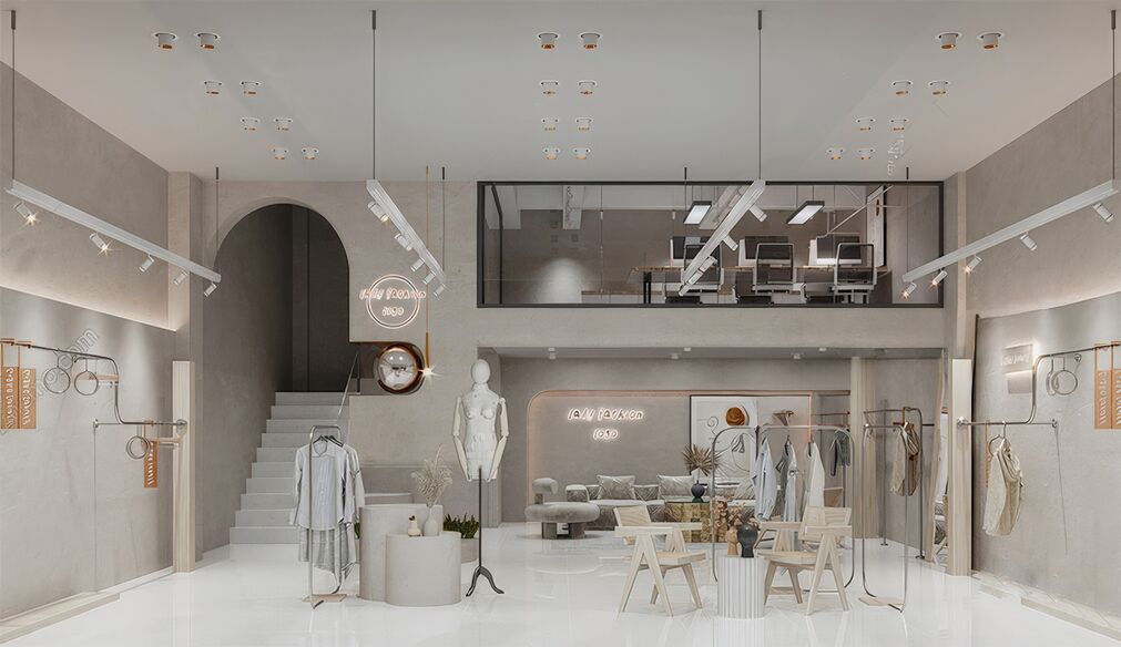 侘寂风服装店su模型下载-2