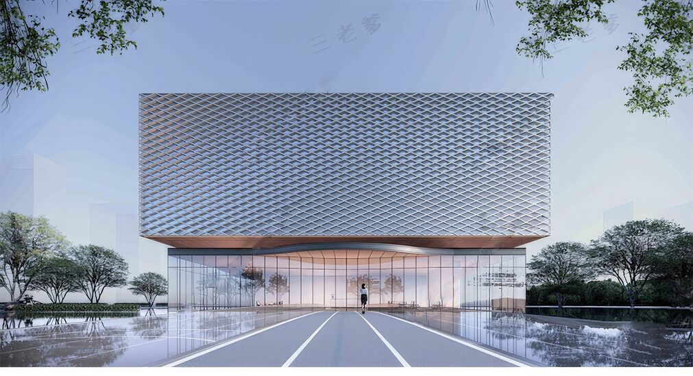 格栅建筑表皮su模型下载-1