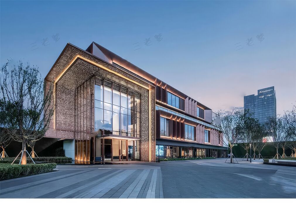 格栅建筑表皮su模型下载-1