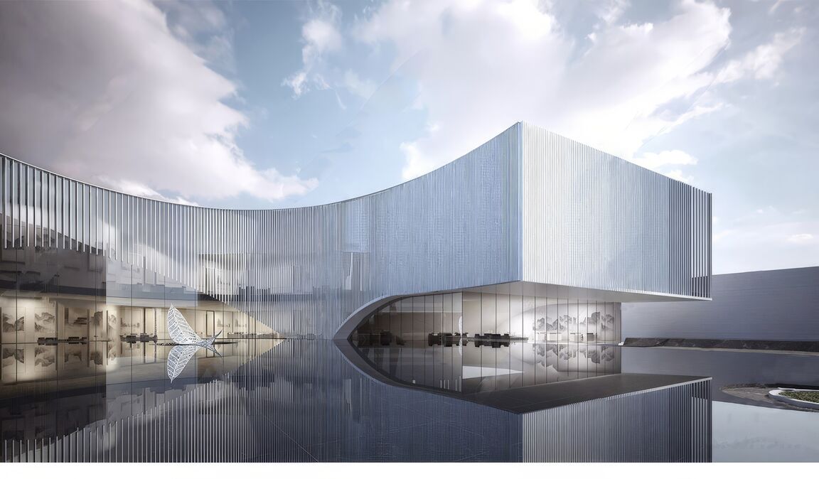 格栅建筑表皮su模型下载-1