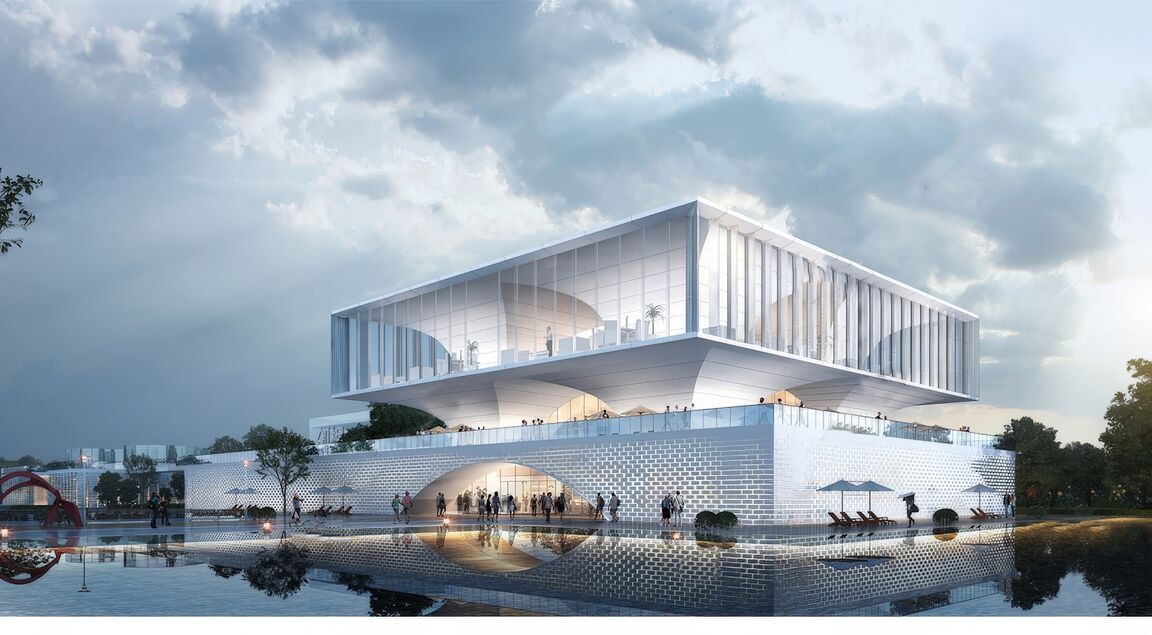 格栅建筑表皮su模型下载-1