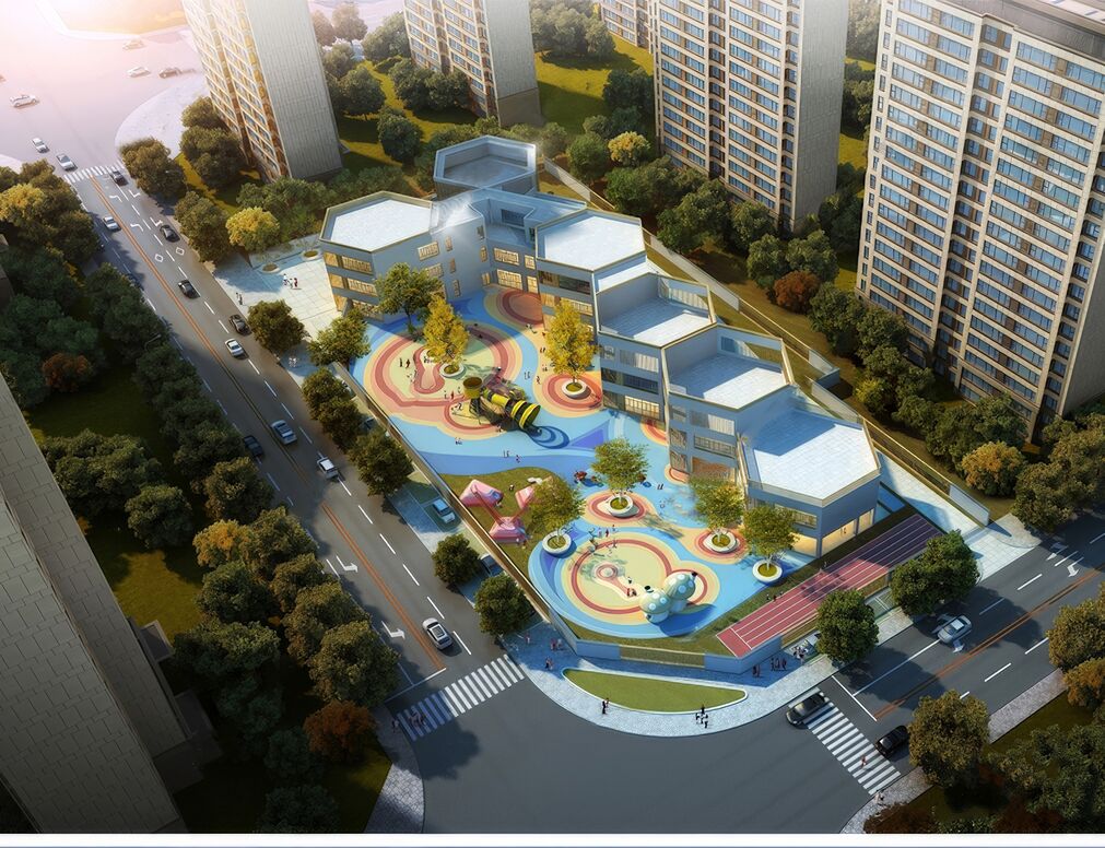 幼儿园建筑SU模型下载-1