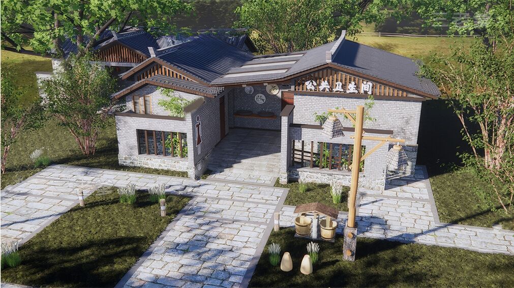 公共卫生间SU模型下载-1