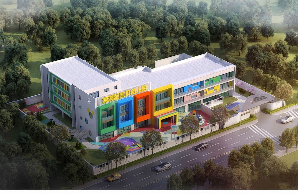 幼儿园建筑SU模型下载-1