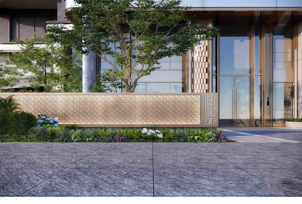 格栅建筑表皮su模型下载-1