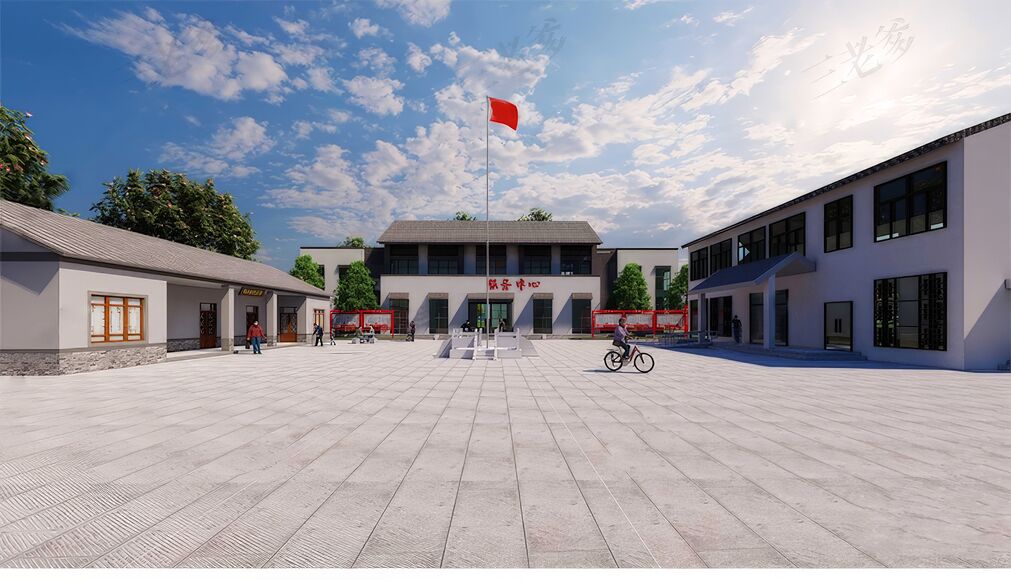 村委会办公楼SU模型下载-1