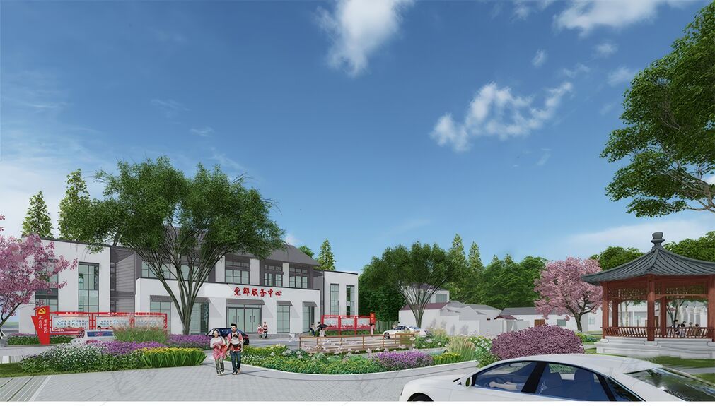 村委会办公楼SU模型下载-2