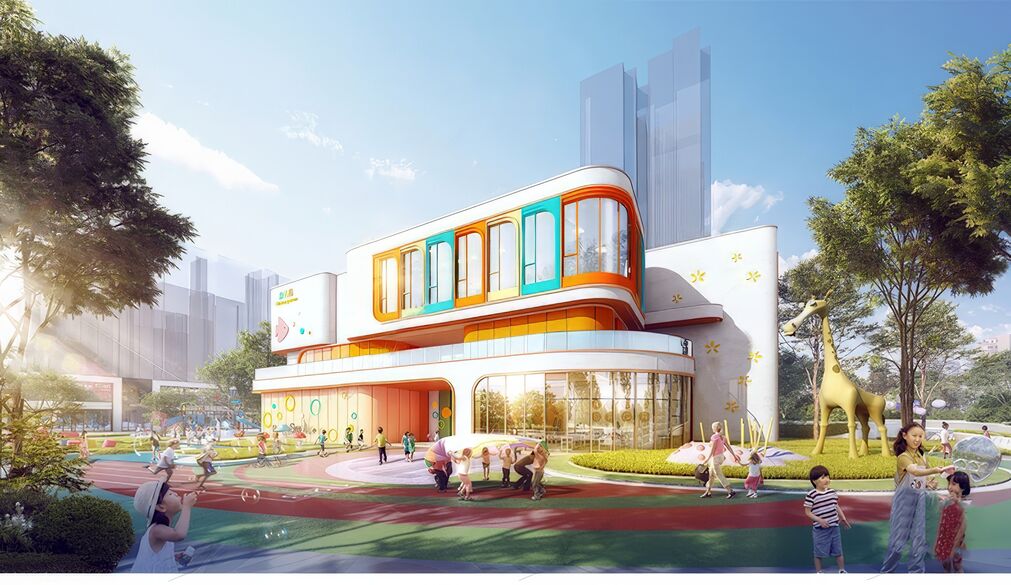 幼儿园建筑SU模型下载-1