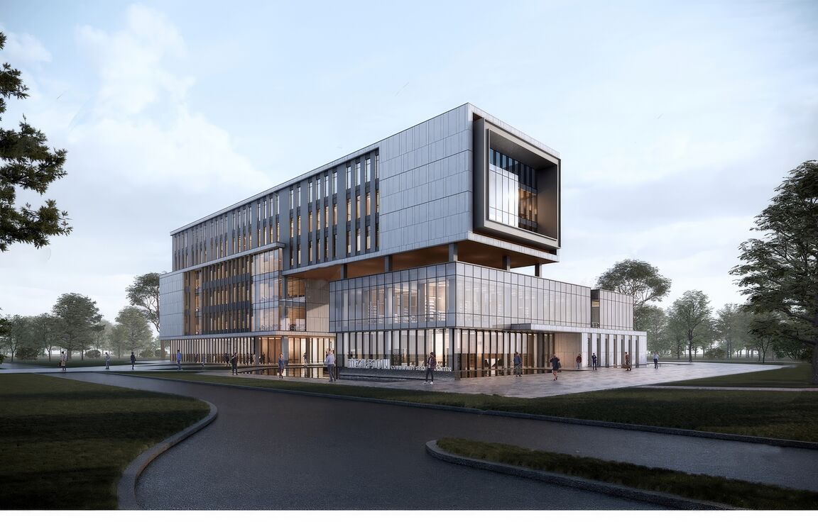 格栅建筑表皮su模型下载-1