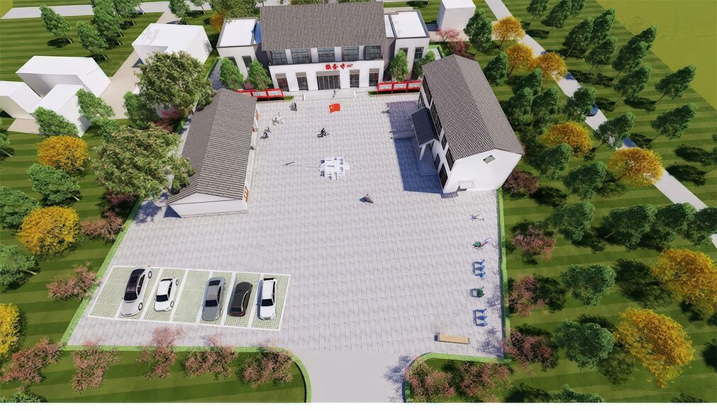 村委会办公楼SU模型下载-2