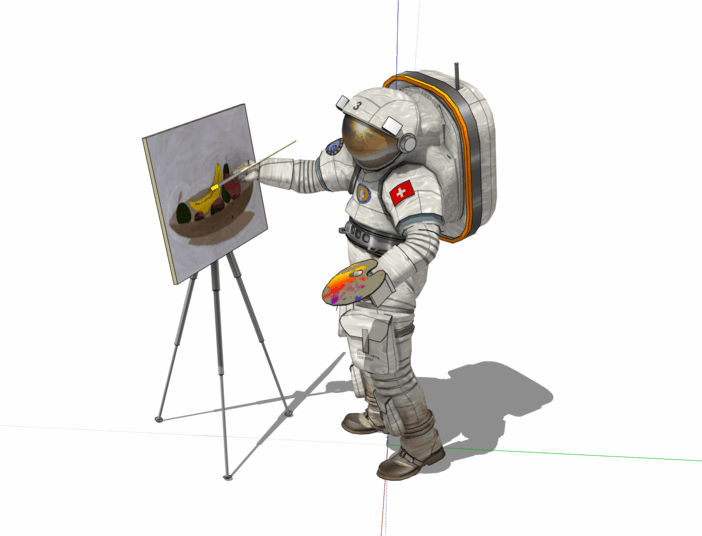 航天员SU模型下载-1