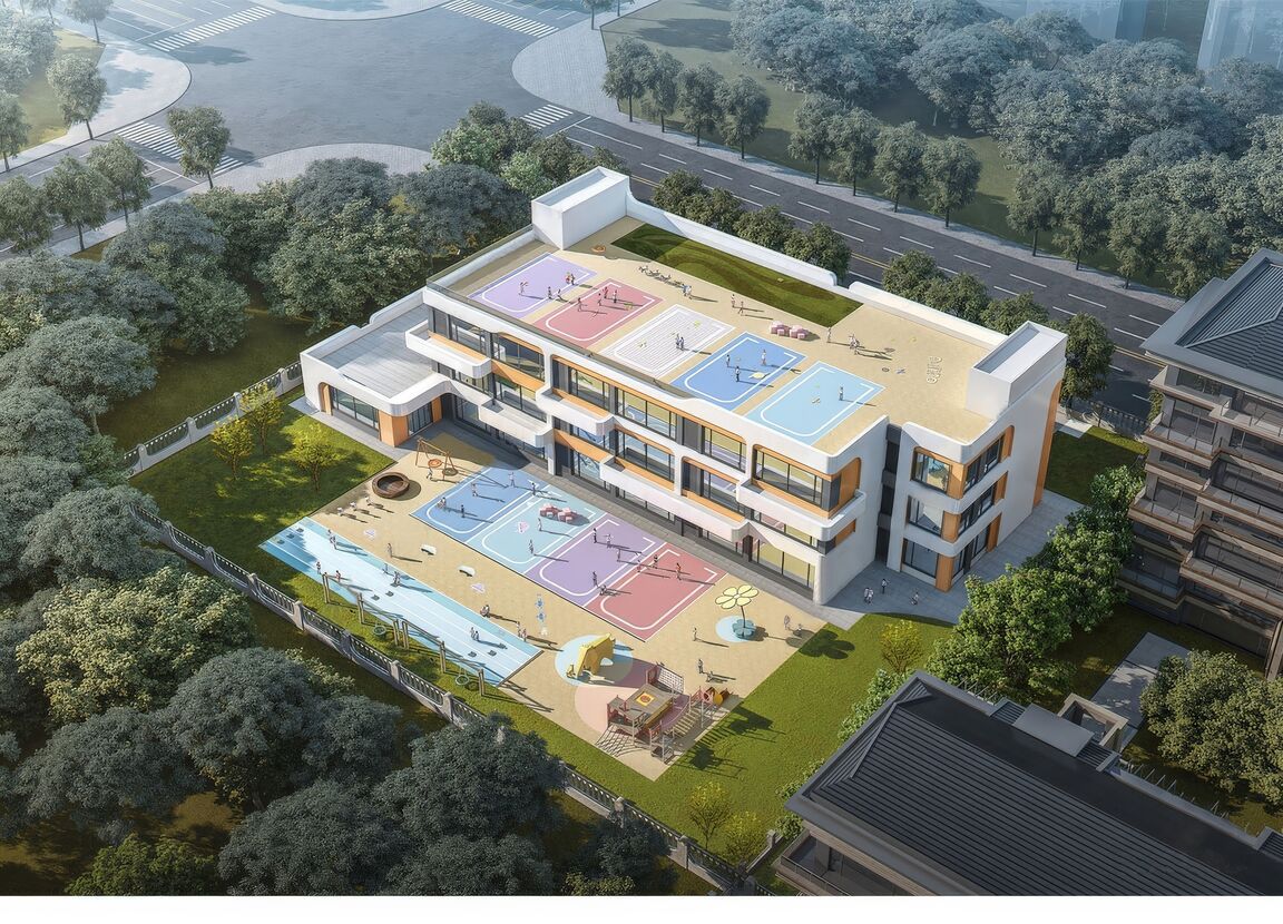 幼儿园建筑SU模型下载-1