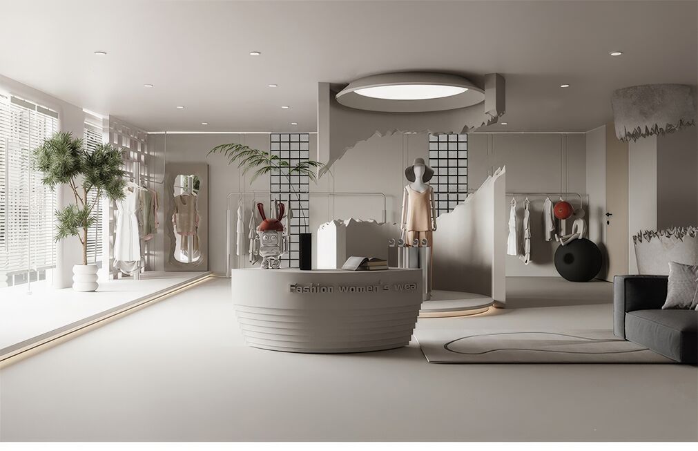服装店SU模型下载-1