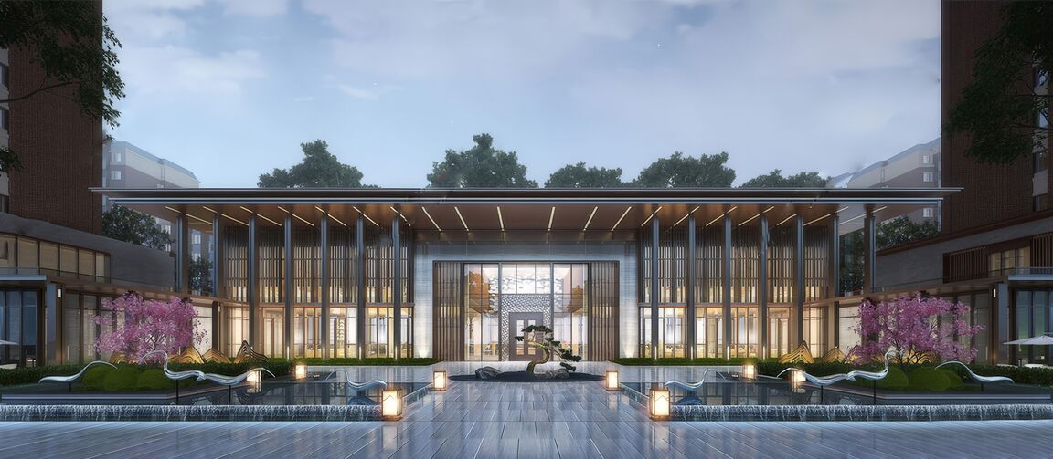 格栅建筑表皮su模型下载-1