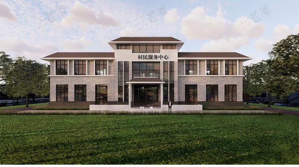村委会办公楼SU模型下载-2