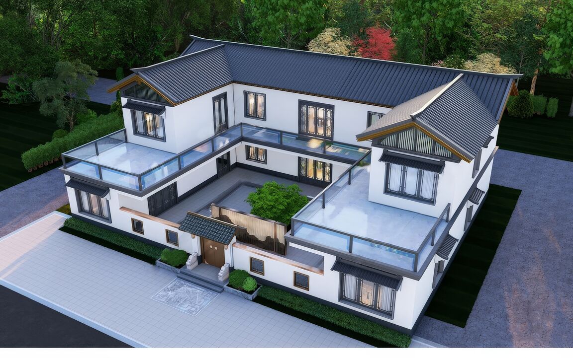 四合院su模型下载-1