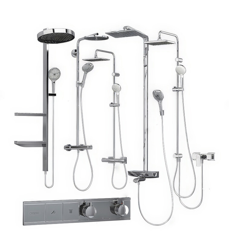 淋浴花洒_水龙头SU模型下载-1