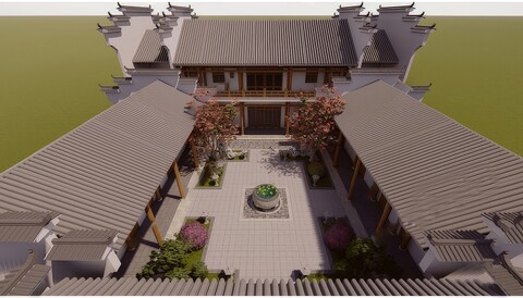 四合院su模型下载-2
