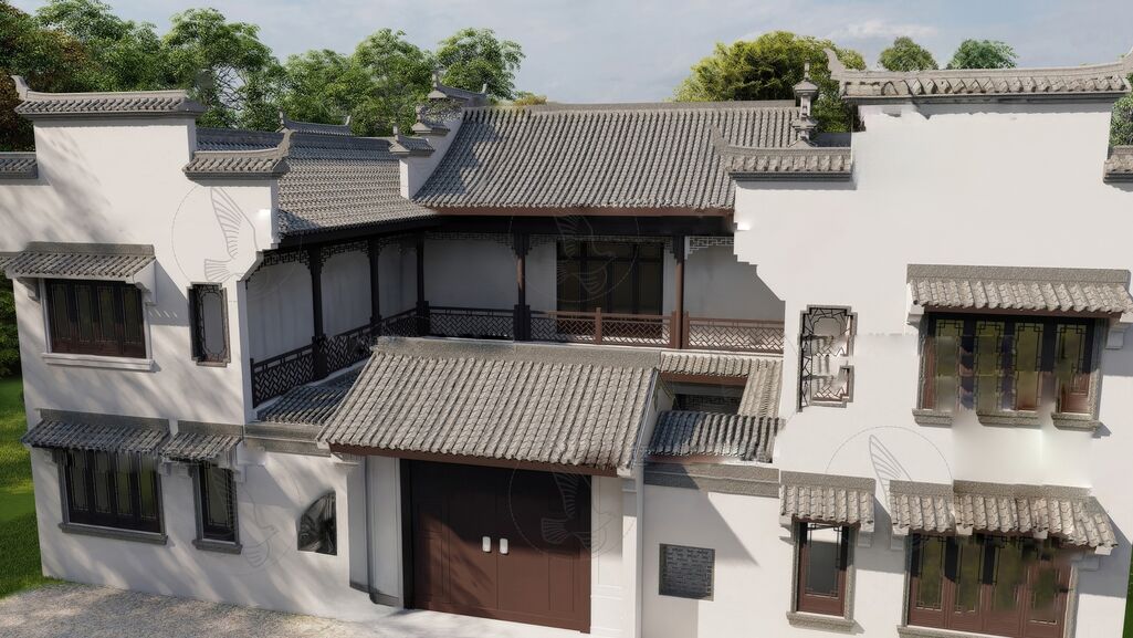 四合院su模型下载-1