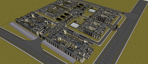 社区养老福利院SU模型下载-1