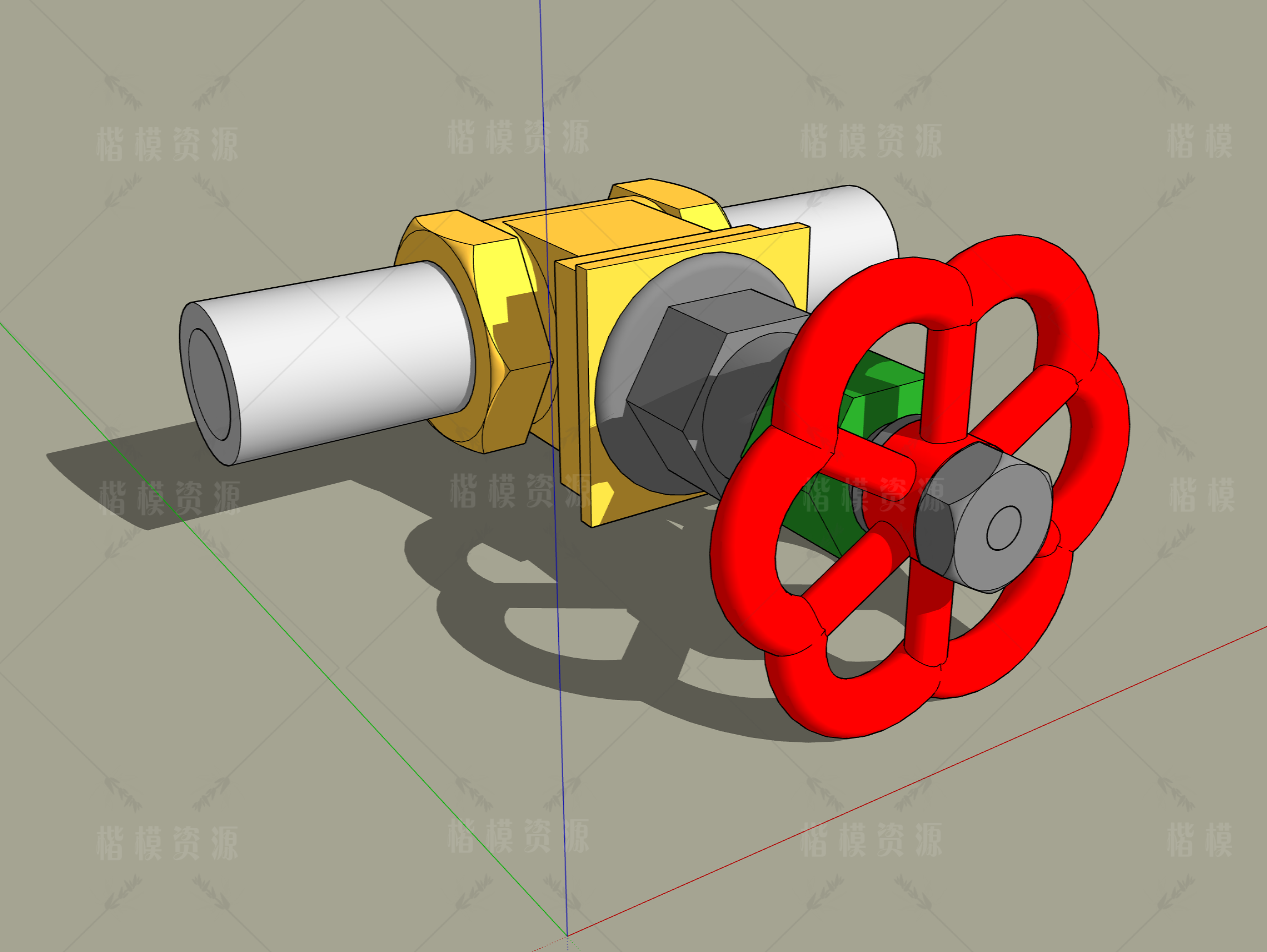 五金_电磁阀_阀门SU模型下载-1