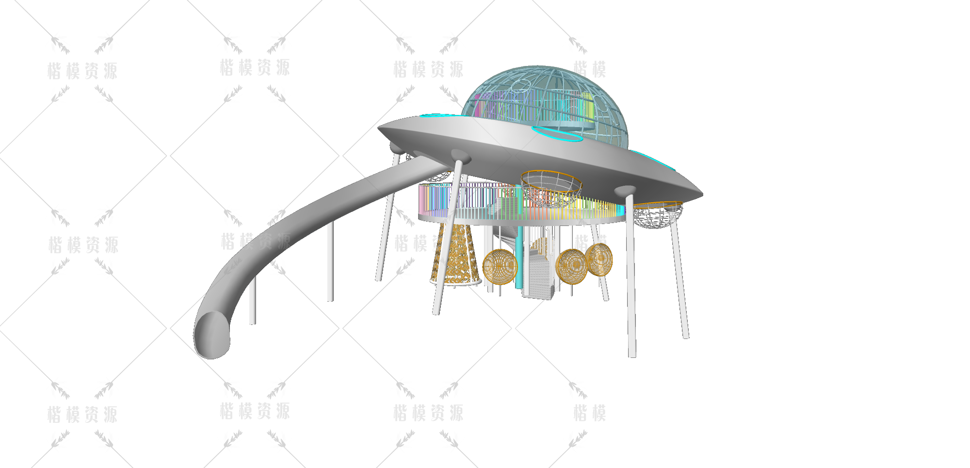太空_航天_科幻儿童设备SU模型下载-1