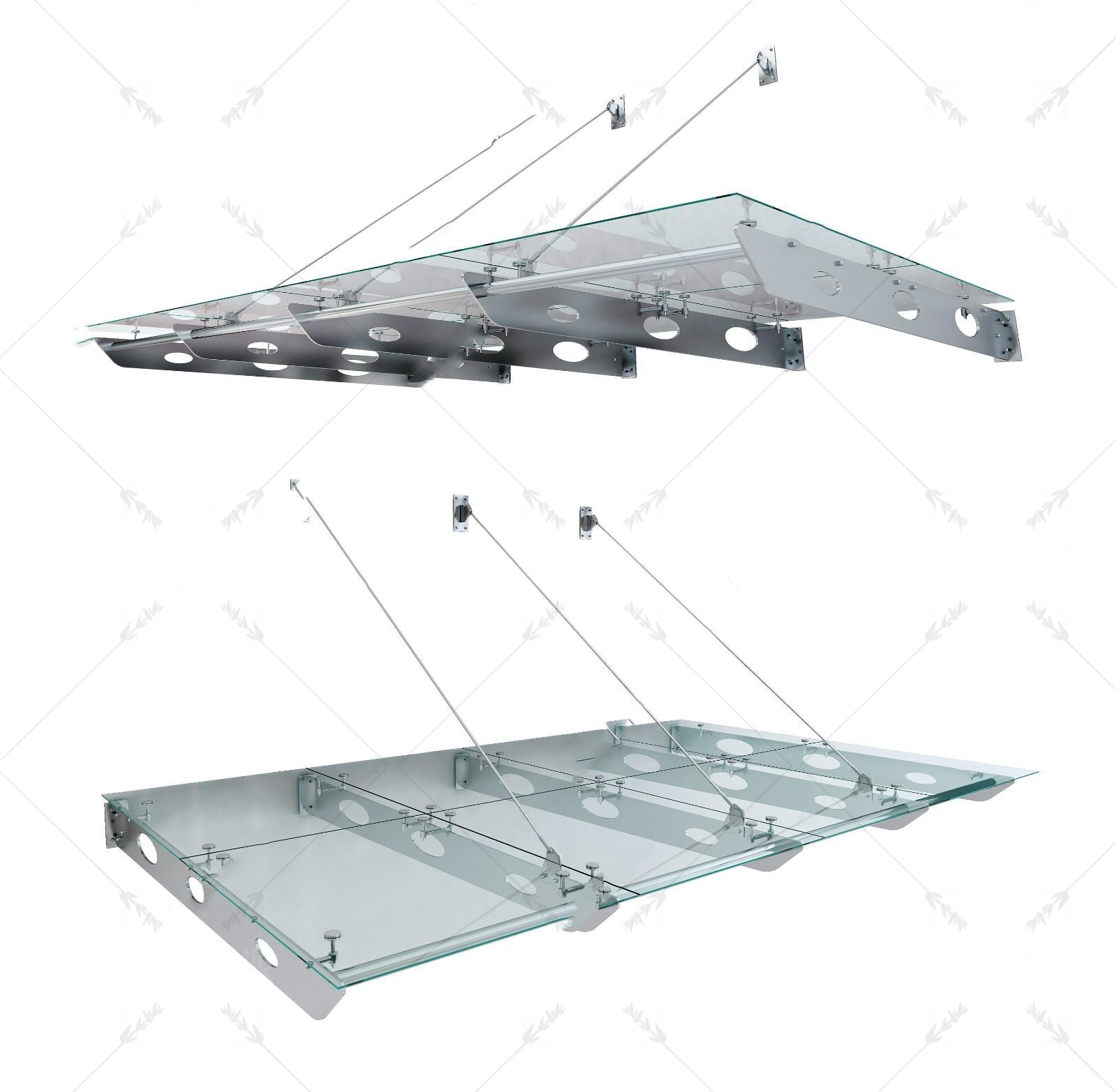 玻璃雨棚SU模型下载-1