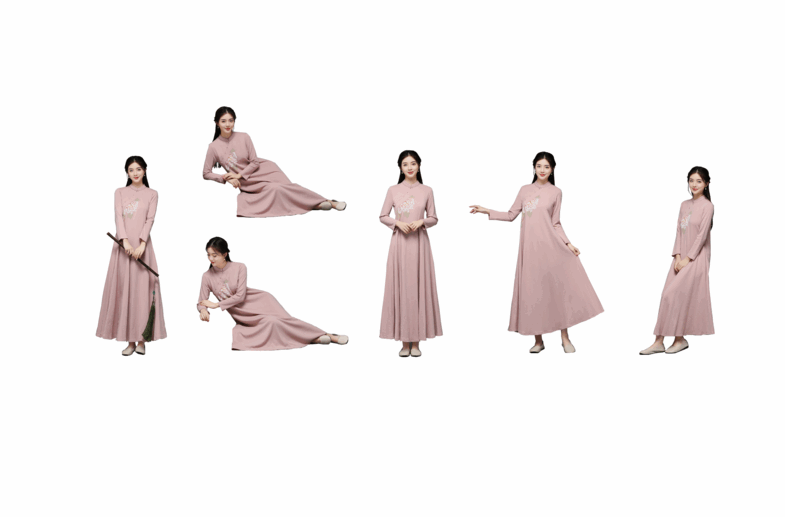 2D中式古风人物SU模型下载-1