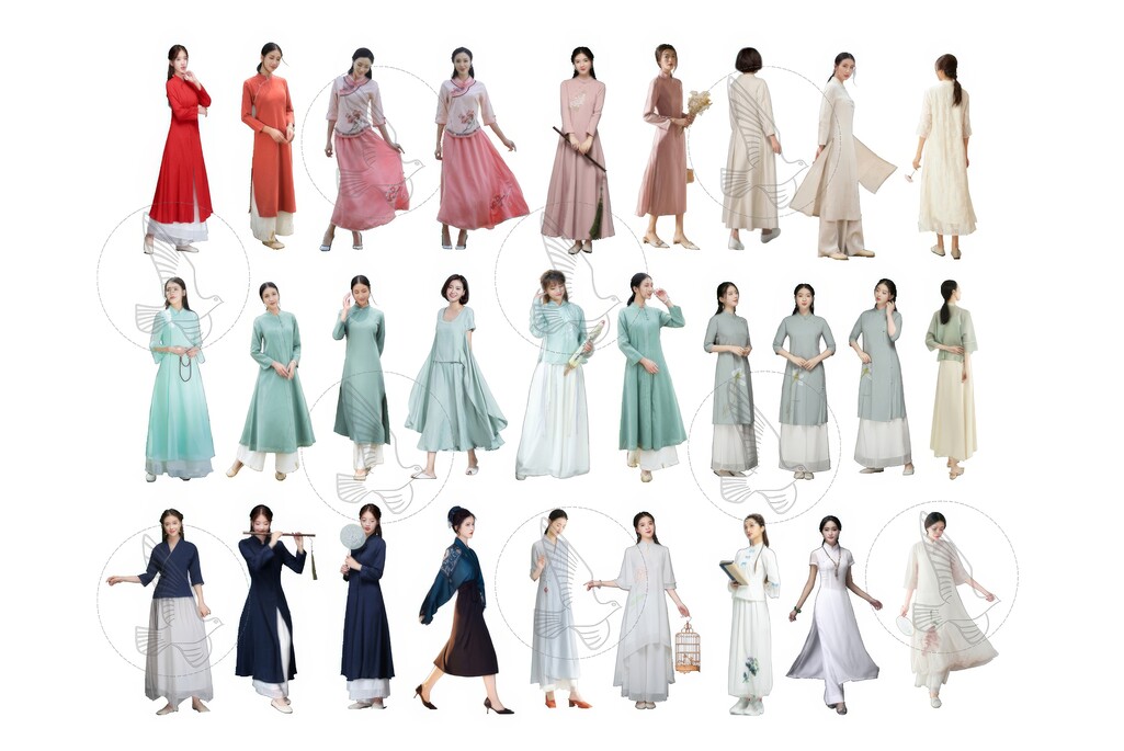 唐装汉服旗袍su模型下载-1