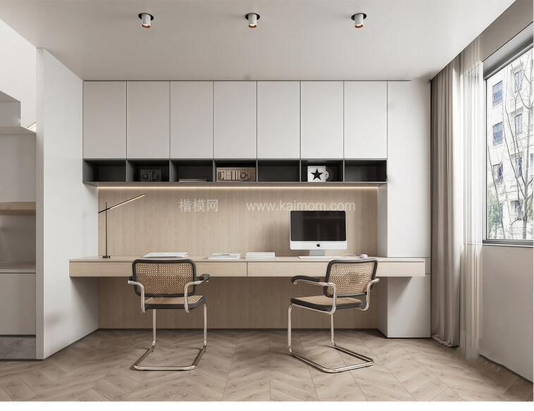 书桌SU模型下载-1