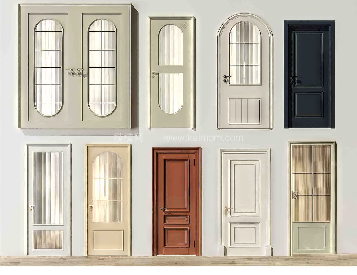 房间门_木门SU模型下载-1