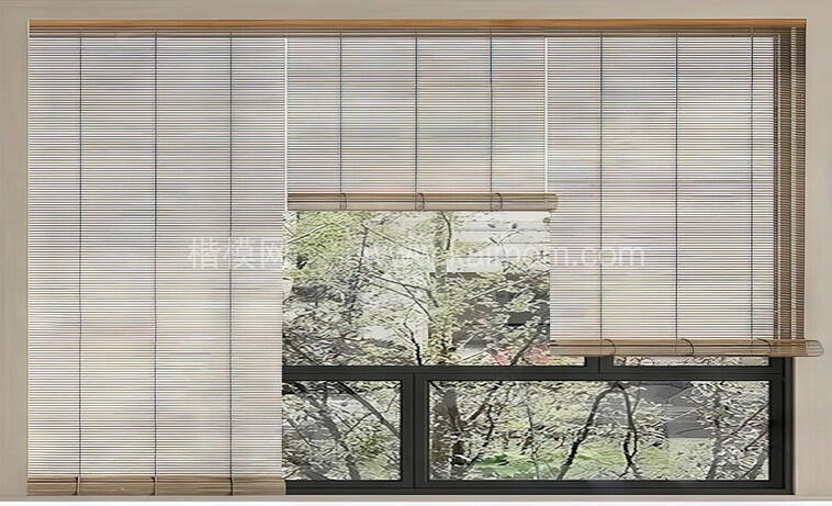 窗帘_卷帘_竹帘卷帘 SU模型下载-1
