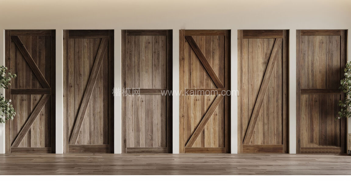 门_房间门_玻璃门SU模型下载-1