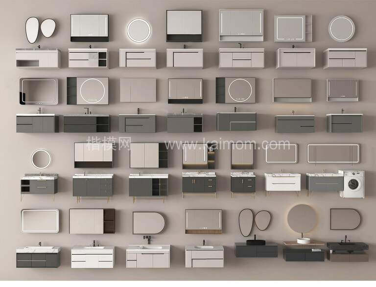 洗脸台_浴室柜SU模型下载-1