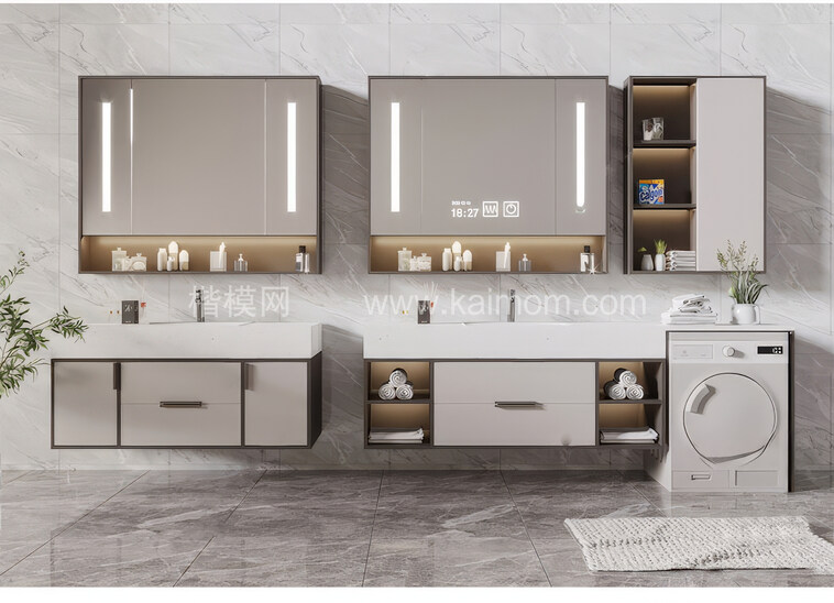 洗脸台_浴室柜SU模型下载-1