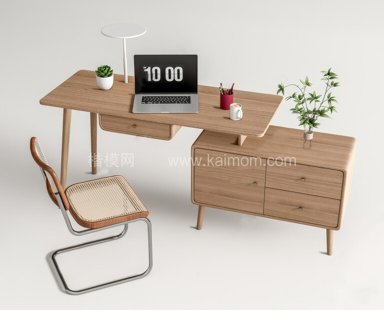 书桌SU模型下载-1