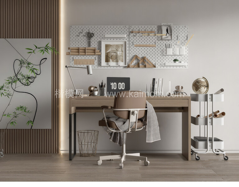 书桌SU模型下载-1