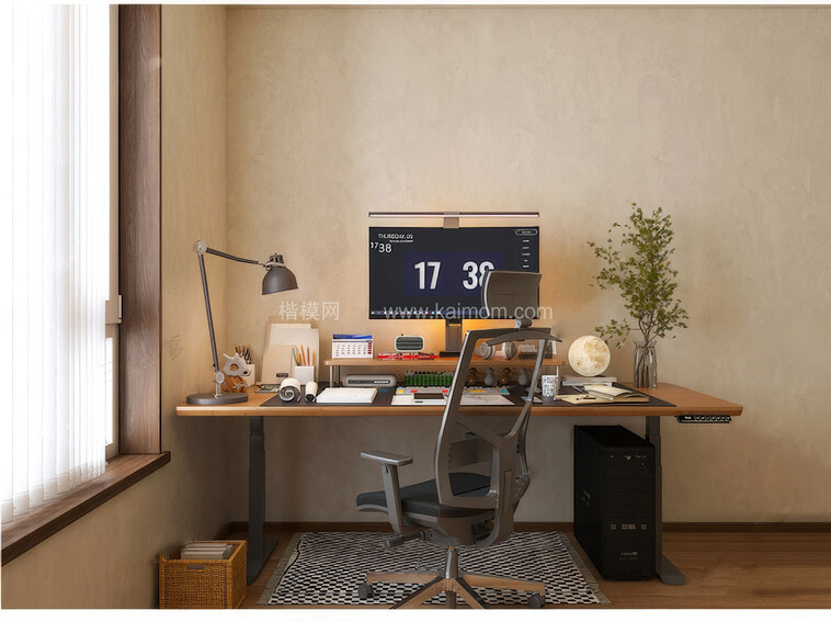 书桌SU模型下载-1