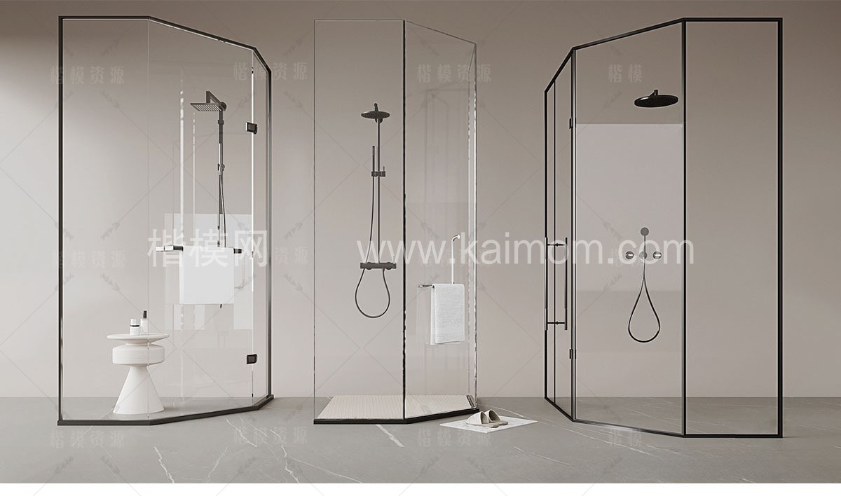 淋浴房隔断SU模型下载-1