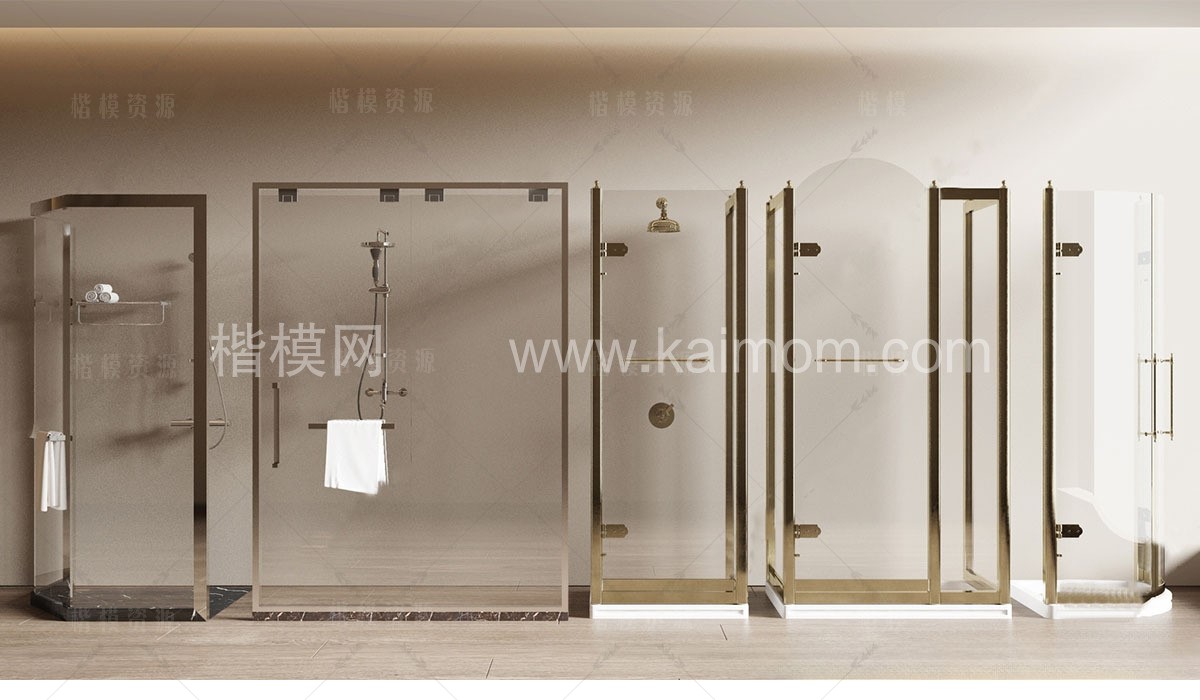 淋浴房隔断SU模型下载-1