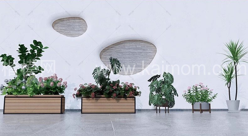 花坛花箱SU模型下载-1