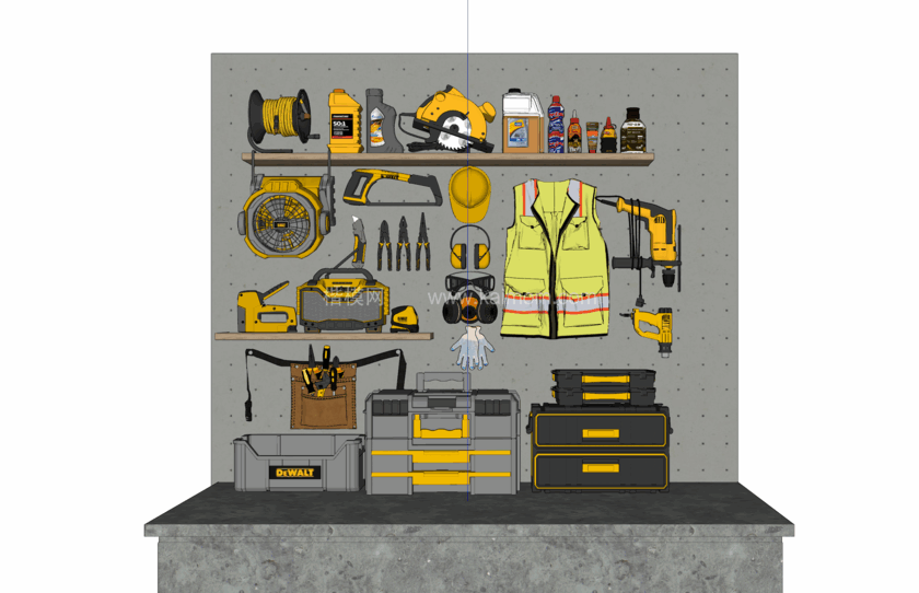老虎钳_手电钻_五金工具SU模型下载-1