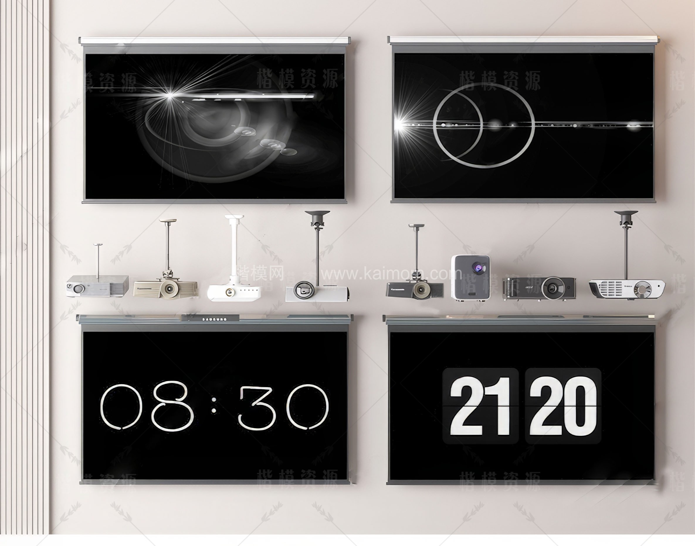 投影仪_投影幕SU模型下载-1