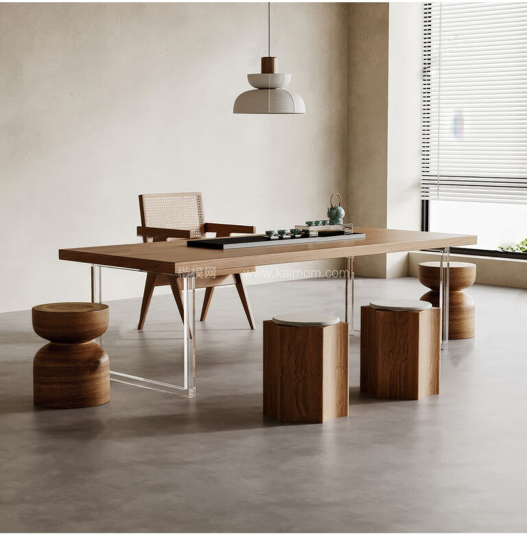 禅意茶桌椅SU模型下载-1